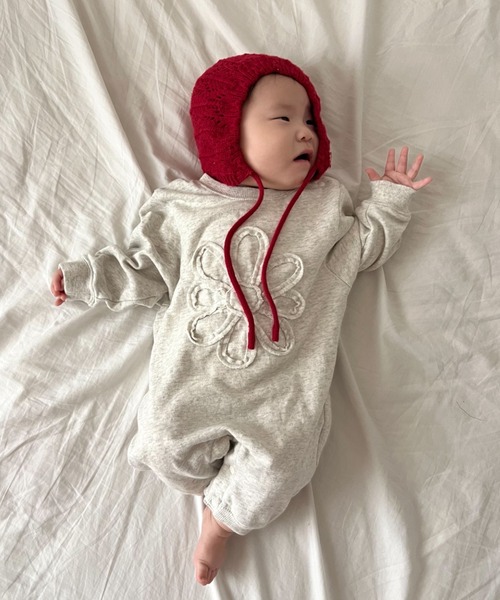 CIAOPANIC TYPY（チャオパニックティピー）の「【25SS新作】【KIDS】ピグメント加工フラワーロープロンパース（ロンパース・キッズ・チャコールグレー/オフホワイト・80）」の15枚目の写真