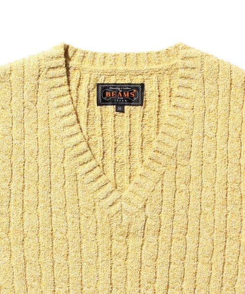 BEAMS PLUS(ビームスプラス)の「コットン リネン アラン ベスト(ベスト・メンズ・グリーン/ベージュ/ネイビー・M/L/XL/S)」の5枚目の写真