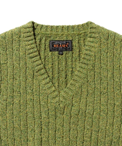 BEAMS PLUS(ビームスプラス)の「コットン リネン アラン ベスト(ベスト・メンズ・グリーン/ベージュ/ネイビー・M/L/XL/S)」の9枚目の写真