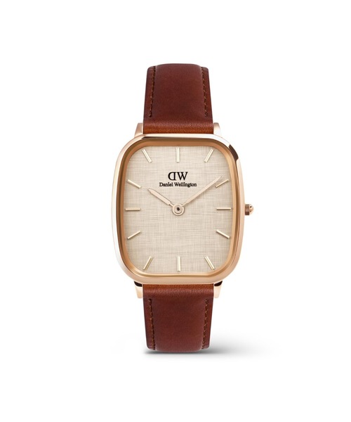 Daniel Wellington(ダニエルウェリントン)の「Marlon Sheffield Linen 本革 32×36.5MM ローズゴールド/シルバー(アナログ腕時計・メンズ・ピンクゴールド/シルバー・ONE SIZE)」の6枚目の写真