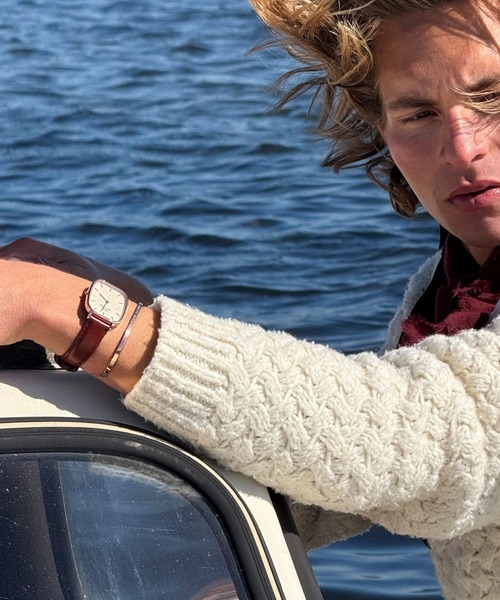 Daniel Wellington(ダニエルウェリントン)の「Marlon Sheffield Linen 本革 32×36.5MM ローズゴールド/シルバー(アナログ腕時計・メンズ・ピンクゴールド/シルバー・ONE SIZE)」の18枚目の写真