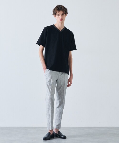 5351 POUR LES HOMMES(ゴーサンゴーイチプールオム)の「【セットアップ対応】コットン ワッシャー プリント パンツ(スラックス・メンズ・ホワイト/ブラック・44/46/48/50)」の19枚目の写真