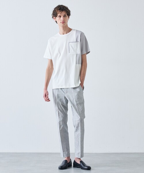 5351 POUR LES HOMMES(ゴーサンゴーイチプールオム)の「【セットアップ対応】コットン ワッシャー プリント パンツ(スラックス・メンズ・ホワイト/ブラック・44/46/48/50)」の22枚目の写真