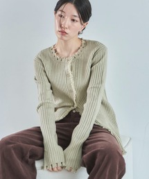 feepur | 【ハンドウォッシャブル】ダメージリブカーディガン(カーディガン/ボレロ)