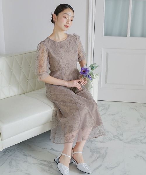 Jolie et Jolie(ジョリーエジョリー)の「刺繍レースラウンドウエスト切り替えワンピースドレス(ドレス・レディース・ベージュ/ネイビー・M/L/3L/LL/4L)」の13枚目の写真