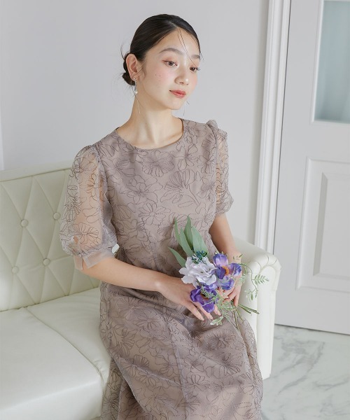 Jolie et Jolie(ジョリーエジョリー)の「刺繍レースラウンドウエスト切り替えワンピースドレス(ドレス・レディース・ベージュ/ネイビー・M/L/3L/LL/4L)」の15枚目の写真