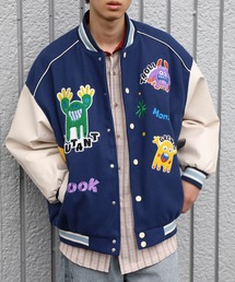 Apollo スタジャン ネイビー/青 T-BIRDS刺繍 Apollo スタジャン ネイビー/青 T-BIRDS刺繍 aimoha｜HOOK/(U)【HOOK