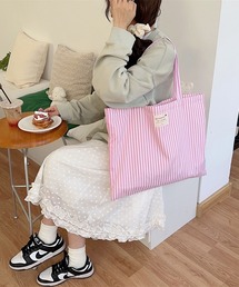 leune（ルネ）の「【A4対応】ストライプトートバッグ（トートバッグ）」