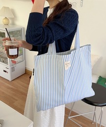 leune（ルネ）の「【A4対応】ストライプトートバッグ（トートバッグ）」