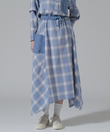 AVIREX | WAFFLE OMBRE CHECK IRREGULAR SKIRT/ワッフルオンブレチェック イレギュラースカート(スカート)