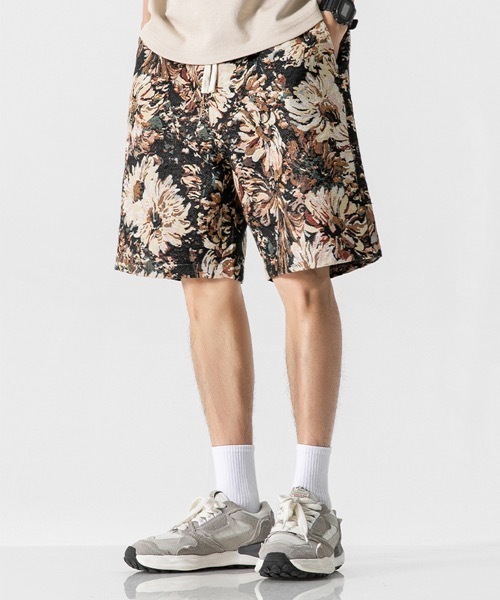 rehacer(レアセル)の「R. : Flower Jacquard Loose Shorts(その他パンツ・メンズ・グリーン/ブラック・MEDIUM/LARGE/X-LARGE)」の4枚目の写真