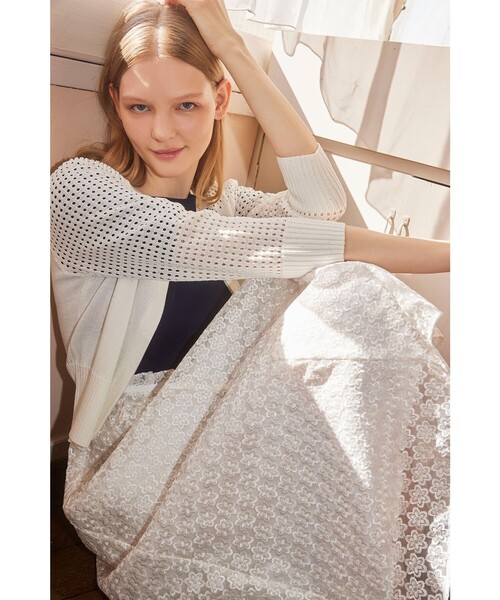 TOCCA(トッカ)の「SPIDERWEB KNIT ニットブルゾン(カーディガン/ボレロ・レディース・アイボリー系/ネイビー系・SMALL/MEDIUM)」の20枚目の写真