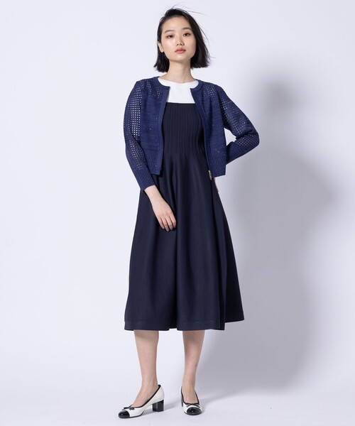 TOCCA(トッカ)の「SPIDERWEB KNIT ニットブルゾン(カーディガン/ボレロ・レディース・アイボリー系/ネイビー系・SMALL/MEDIUM)」の18枚目の写真