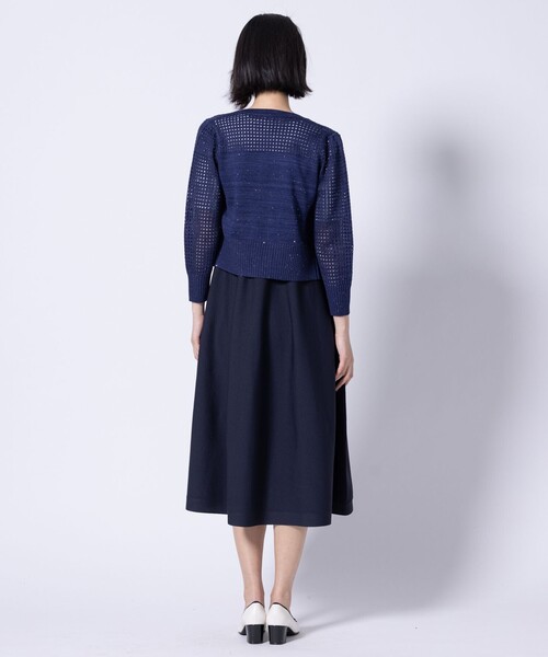 TOCCA(トッカ)の「SPIDERWEB KNIT ニットブルゾン(カーディガン/ボレロ・レディース・アイボリー系/ネイビー系・SMALL/MEDIUM)」の16枚目の写真