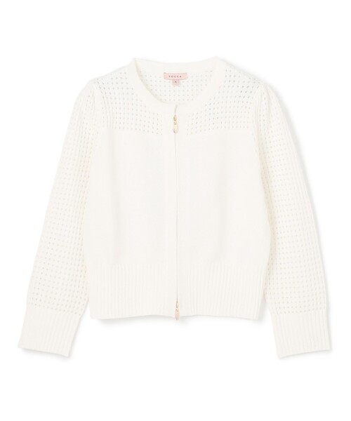 TOCCA(トッカ)の「SPIDERWEB KNIT ニットブルゾン(カーディガン/ボレロ・レディース・アイボリー系/ネイビー系・SMALL/MEDIUM)」の11枚目の写真