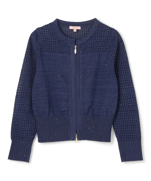 TOCCA(トッカ)の「SPIDERWEB KNIT ニットブルゾン(カーディガン/ボレロ・レディース・アイボリー系/ネイビー系・SMALL/MEDIUM)」の10枚目の写真