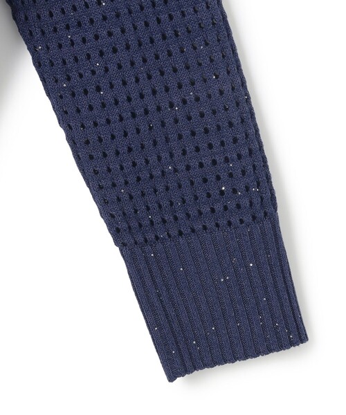 TOCCA(トッカ)の「SPIDERWEB KNIT ニットブルゾン(カーディガン/ボレロ・レディース・アイボリー系/ネイビー系・SMALL/MEDIUM)」の7枚目の写真