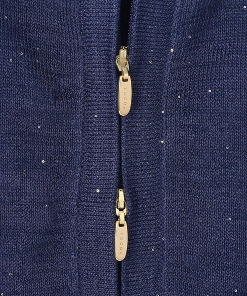 TOCCA(トッカ)の「SPIDERWEB KNIT ニットブルゾン(カーディガン/ボレロ・レディース・アイボリー系/ネイビー系・SMALL/MEDIUM)」の5枚目の写真