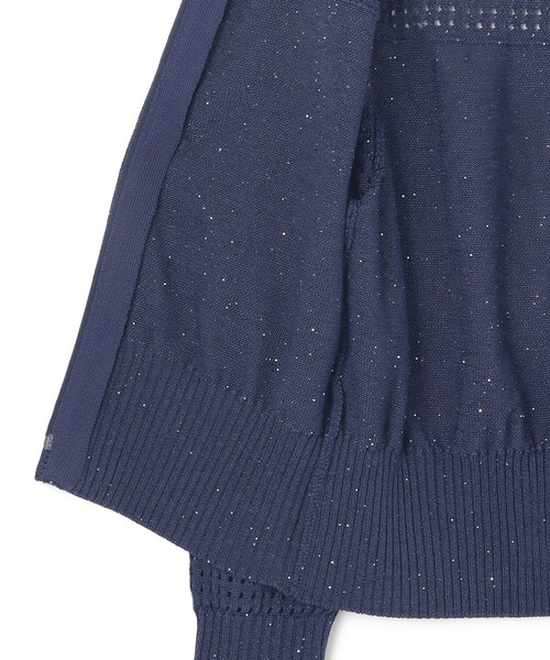 TOCCA(トッカ)の「SPIDERWEB KNIT ニットブルゾン(カーディガン/ボレロ・レディース・アイボリー系/ネイビー系・SMALL/MEDIUM)」の3枚目の写真