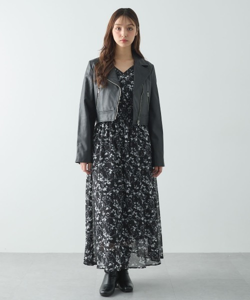 INGNI（イング）の「【WEB限定】クロップド丈ライダースジャケット（ライダースジャケット・レディース・ブラック/アイボリー・M）」の19枚目の写真