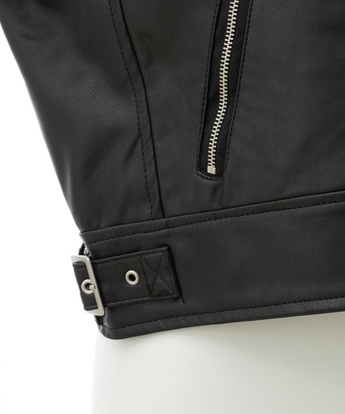 INGNI（イング）の「【WEB限定】クロップド丈ライダースジャケット（ライダースジャケット・レディース・ブラック/アイボリー・M）」の9枚目の写真