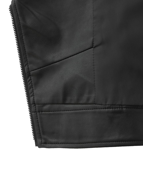 INGNI（イング）の「【WEB限定】クロップド丈ライダースジャケット（ライダースジャケット・レディース・ブラック/アイボリー・M）」の10枚目の写真