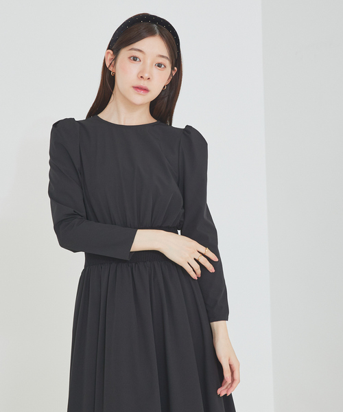 SELFIST(セルフィスト)の「背中空きウエストリブバルーンワンピース 秋服 オケージョン ディナー(ワンピース・レディース・ブラック/ベージュ・フリー)」の14枚目の写真