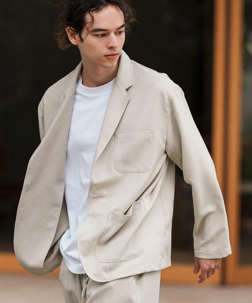 OUTIL ウティ シルクリネン ジャケット mj10564-テックリネンテーラードジャケット（テーラード
