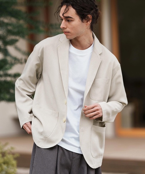 CAMBIO（カンビオ）の「mj10564-テックリネンテーラードジャケット（テーラードジャケット・メンズ・ブラック/ミックスグレー/グレイッシュベージュ・M/L）」の6枚目の写真