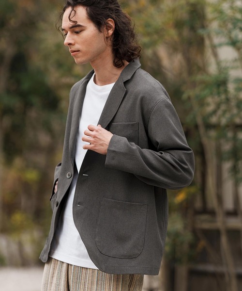 CAMBIO（カンビオ）の「mj10564-テックリネンテーラードジャケット（テーラードジャケット・メンズ・ブラック/ミックスグレー/グレイッシュベージュ・M/L）」の13枚目の写真