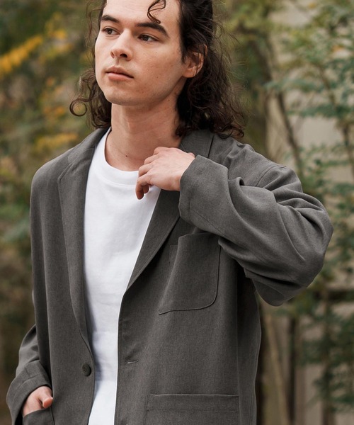 mj10564-テックリネンテーラードジャケット（テーラードジャケット