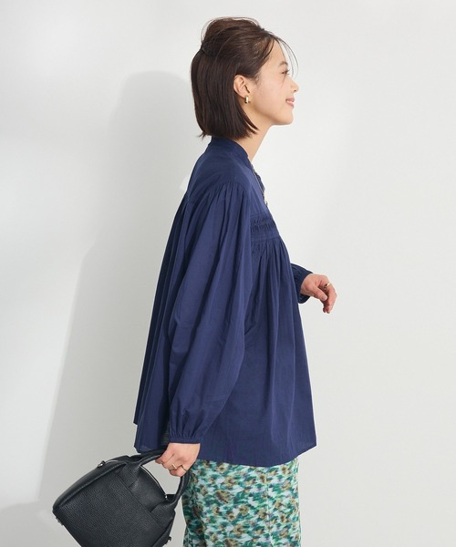 CRAFT STANDARD BOUTIQUE(クラフトスタンダードブティック)の「インド綿ピンタックブラウス(シャツ/ブラウス・レディース・オフホワイト/ネイビー/レッド・FREE)」の9枚目の写真