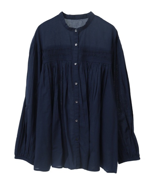 CRAFT STANDARD BOUTIQUE(クラフトスタンダードブティック)の「インド綿ピンタックブラウス(シャツ/ブラウス・レディース・オフホワイト/ネイビー/レッド・FREE)」の5枚目の写真
