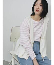Samansa Mos2 blue | 【ECO DENIM】 ペプラムベスト(ベスト)