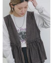 Samansa Mos2 blue | 【ECO DENIM】 ペプラムベスト(ベスト)