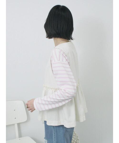 Samansa Mos2 blue（サマンサモスモスブルー）の「【ECO DENIM】 ペプラムベスト（ベスト・レディース・オフホワイト/チャコールグレー・F）」の21枚目の写真