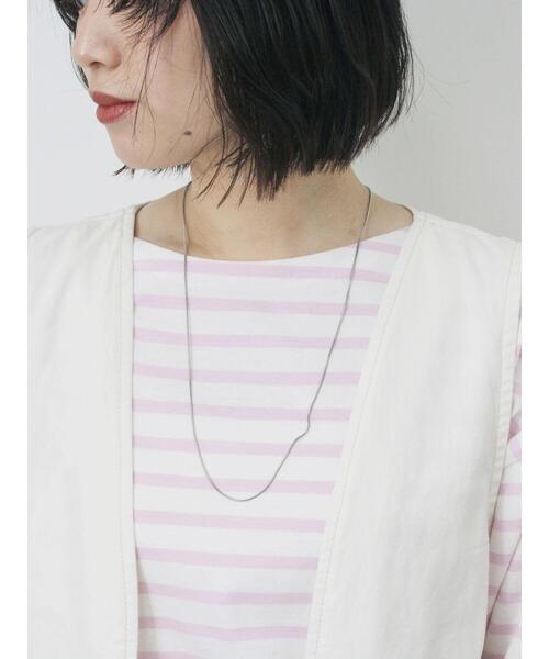 Samansa Mos2 blue（サマンサモスモスブルー）の「【ECO DENIM】 ペプラムベスト（ベスト・レディース・オフホワイト/チャコールグレー・F）」の11枚目の写真