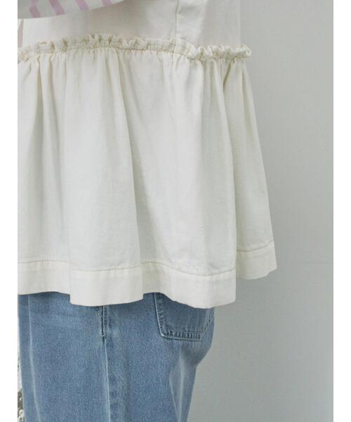 Samansa Mos2 blue（サマンサモスモスブルー）の「【ECO DENIM】 ペプラムベスト（ベスト・レディース・オフホワイト/チャコールグレー・F）」の12枚目の写真