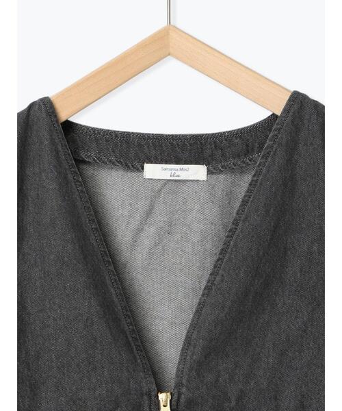 Samansa Mos2 blue（サマンサモスモスブルー）の「【ECO DENIM】 ペプラムベスト（ベスト・レディース・オフホワイト/チャコールグレー・F）」の14枚目の写真