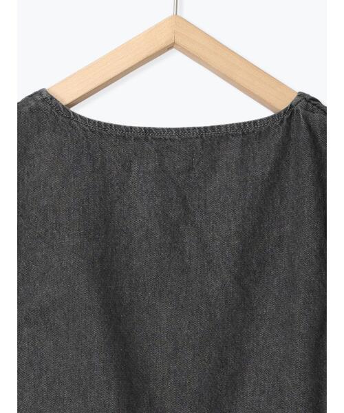 Samansa Mos2 blue（サマンサモスモスブルー）の「【ECO DENIM】 ペプラムベスト（ベスト・レディース・オフホワイト/チャコールグレー・F）」の5枚目の写真