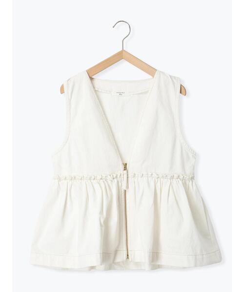 Samansa Mos2 blue（サマンサモスモスブルー）の「【ECO DENIM】 ペプラムベスト（ベスト・レディース・オフホワイト/チャコールグレー・F）」の8枚目の写真