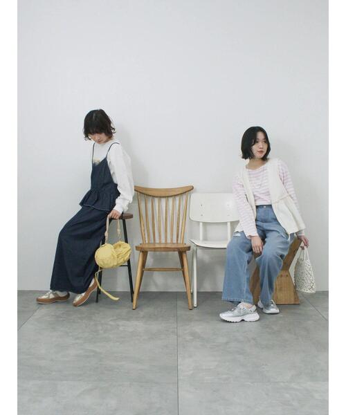 Samansa Mos2 blue（サマンサモスモスブルー）の「【ECO DENIM】 ペプラムベスト（ベスト・レディース・オフホワイト/チャコールグレー・F）」の3枚目の写真