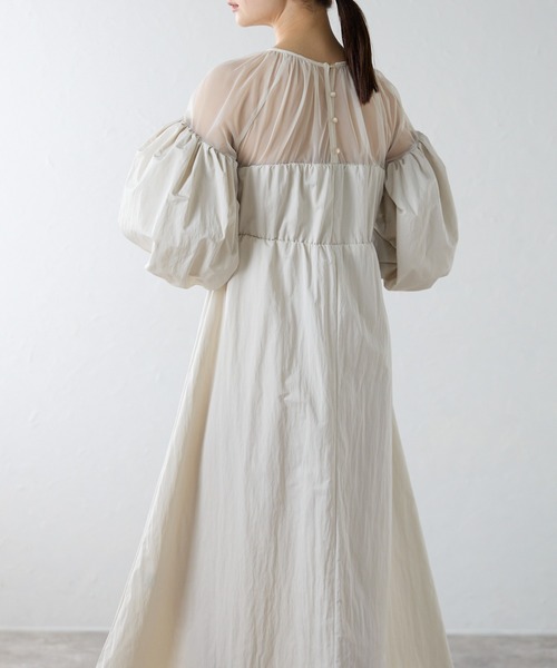ワンピース duchess セール】タフタ×チュール ドッキングワンピース（ワンピース