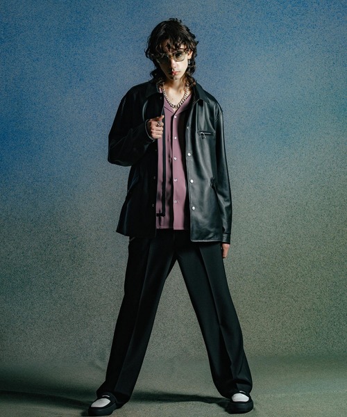 新品タグ付　クライミー　カシミヤメルトンリバーカバーオールジャケット　Ｓ CRIMIE カバーオール LEATHER COLLAR TWILL STRETCH COVER ALL JACKET