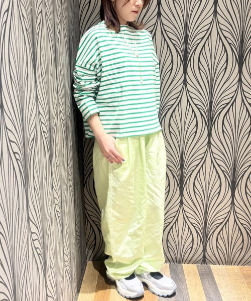 Green Parks(グリーンパークス)の「ボックスシルエットボーダープルオーバー(Tシャツ/カットソー・レディース・レッド/イエロー/グリーン/ダークネイビー・FREE)」の9枚目の写真