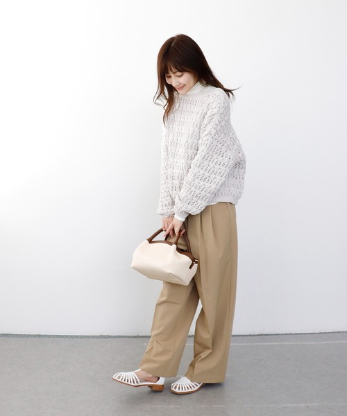 ニット セーター テープヤーンレースメッシュ 前後2wayニット レディース Jines ニット セーター テープヤーンレースメッシュ 前後2way