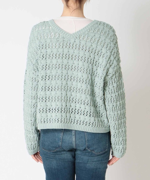 Jines(ジネス)の「テープヤーンレースメッシュ 前後2wayニット(ニット/セーター・レディース・ベージュ/グリーン・38)」の18枚目の写真