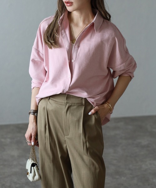 セール】ピーチスキンベーシックシャツ（シャツ/ブラウス）｜Bonjour