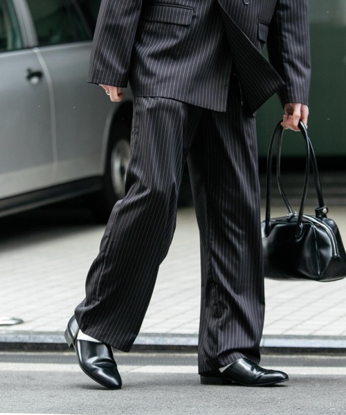 SENSE OF PLACE by URBAN RESEARCH(センスオブプレイスバイアーバンリサーチ)の「ピンストライプタックワイドスラックス(その他パンツ・メンズ・ネイビー/ブラック・LARGE/MEDIUM)」の18枚目の写真