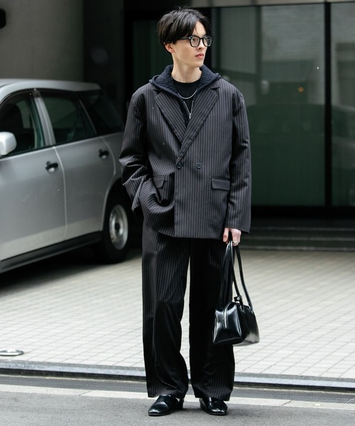 SENSE OF PLACE by URBAN RESEARCH(センスオブプレイスバイアーバンリサーチ)の「ピンストライプタックワイドスラックス(その他パンツ・メンズ・ネイビー/ブラック・LARGE/MEDIUM)」の20枚目の写真